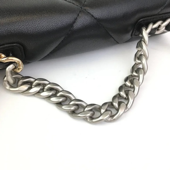 Chanel 19 Wallet On Chain (WOC) Black Lambskin With Gold and Silver Hardware - Picture 8 of 16